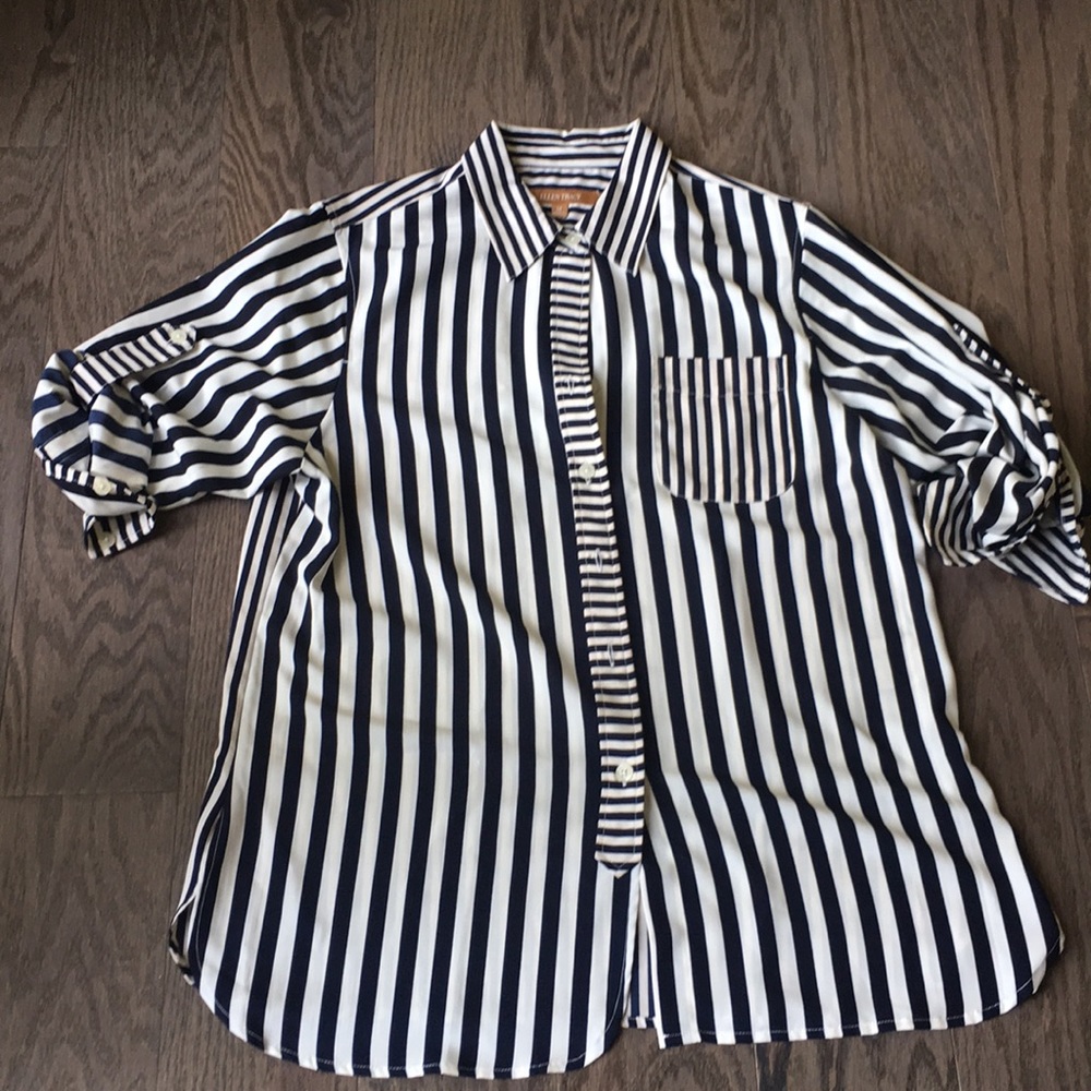 Ellen Tracy Navy/White Stripe